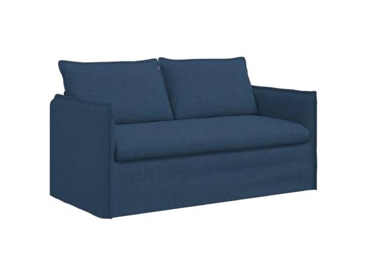 Coespram Modular 2-Sitzer Sofa Blau 156x82x85cm Stoff Couch Gemütlicher 2-Sitzer mit bequemem Stoffbezug und schwarzem Metallrahmen. Ideal für Wohnzimmer und Schlafzimmer.