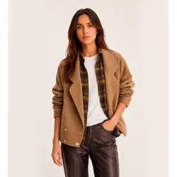 BA&SH für Damen. 1H26COWY Braune Cowy-Jacke (34), Beige, Lässig, Wildleder