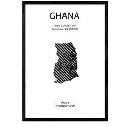 POSTER Länder & Kontinente Ghana A3 Rahmenlos