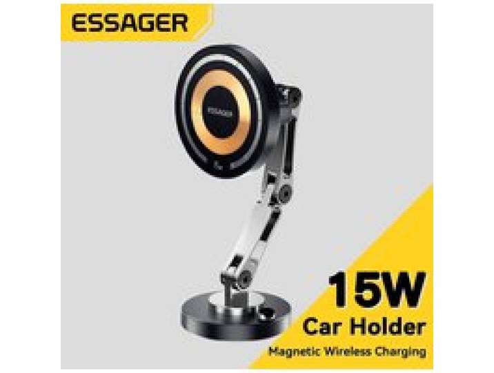 Essager 15W Magnetische Draadloze Auto Telefoon Houder Verstelbare Oplader Auto Voor Iphone 15pro Max Samsung Universele Telefoon Houder Stand