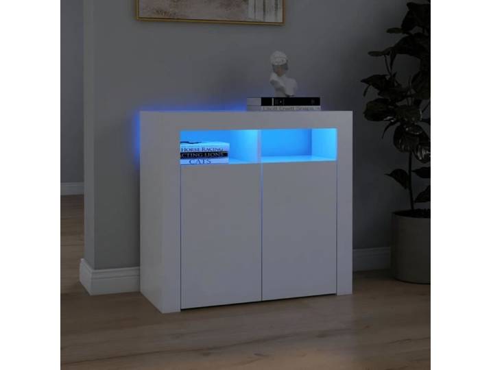 Buffet - VIDAXL - 80x35x75 cm - Bois d'ingénierie - Lumières LED RVB - Design contemporain