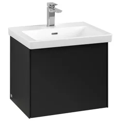 Villeroy und Boch Subway 3.0 Waschtisch-Unterschrank C579L1VL 52,3x42,9x44,75cm, mit LED/Griff Volcano black, volcano black