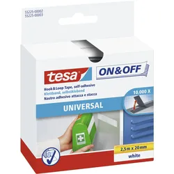tesa ON&OFF Universal Klettband weiß