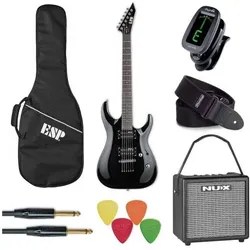 ESP LTD MH-10 Kit E-Gitarre Komplett-Set (E-Gitarre, Ahorn, Hartholz), Gitarre, Schwarz