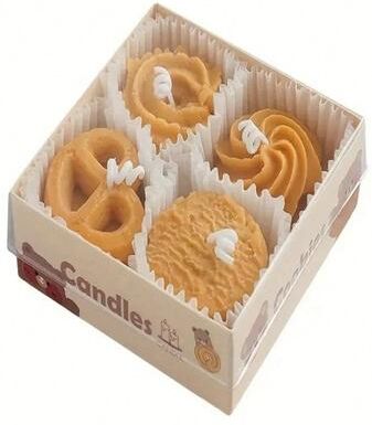 Uplift Picks Creative Biscuit Shaped Scented Candles Cookie Candle Gift Set Decorative Wax Candles yellow