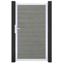 GroJa BasicLine PVC Stecksystem schmal Universal Einzeltor mit Alurahmen grey_ash_cut