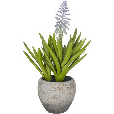 Kunstpflanze CREATIV GREEN "Aloe arborescens mit Blüte", grün, B:20cm H:38cm Ø:20cm, Obermaterial: 100% Kunststoff, Kunstpflanzen, Kunstpflanze, in naturgetreuer Gestaltung