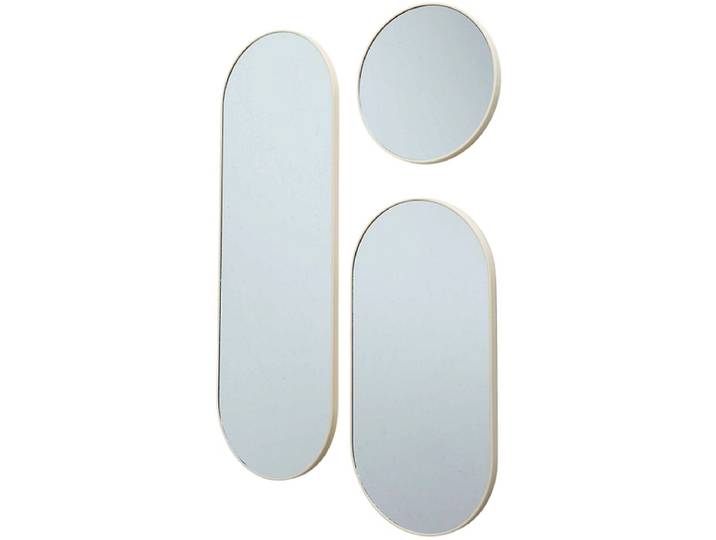 Set mit 3 Spiegeln rund / oval HOME DECO FACTORY CORFU 75x1.7cm beige