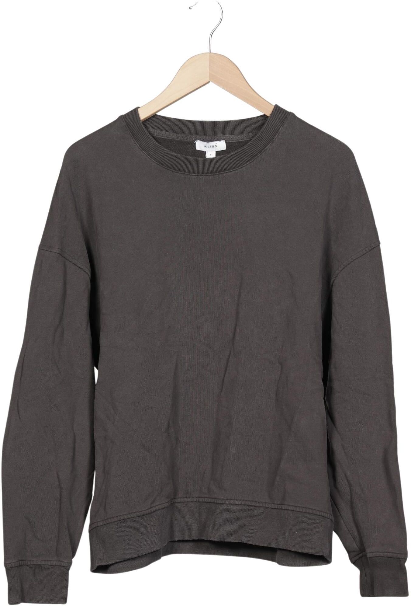 Reiss Herren Sweater, Grau, Gr. L, Baumwolle - Second Hand