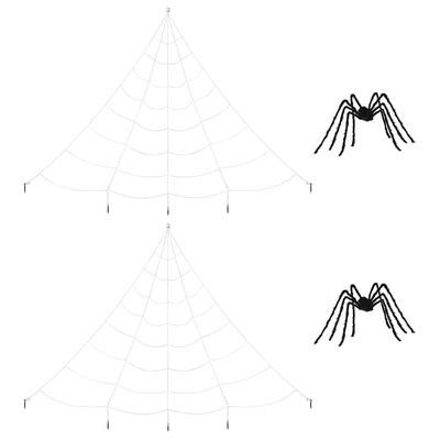 vidaXL Halloween-Spinnendekoration mit Netzen 2 pcs Polyester 200 cm