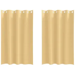 vidaXL Verdunkelungs-Vorhänge mit Ringen 2 pcs Beige 175 x 140 cm
