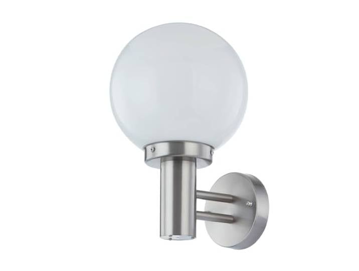 Lindby Applique extérieure Nada (Moderne) en Gris Inox (1 lampe\,à E27)\, pour mur extérieur/façade de maison terrasse und balcon