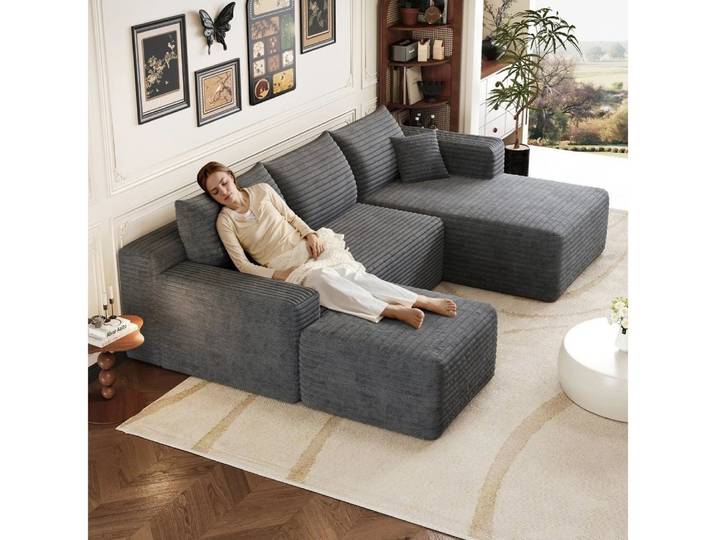 MIBODE Ecksofa Wolkenmotiv-Sofa, moderne minimalistische bekleidete Couchen