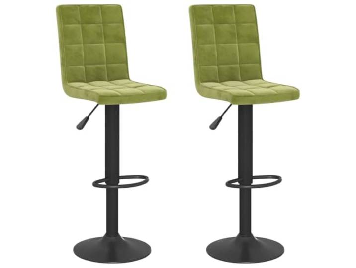 KTHLBRH Barhocker 2 Stück Hellgrün Samt verstellbar Samt 100% Polyester, pulverbeschichteter Stahl, Schaumstoff, Gasregulierung, 360 Grad Drehung, Fußstütze, max