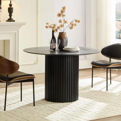 Kodotan sofa 46.45 Inch Mdf Dining Table For Dining Room Round Dinner Tables Mid-Century Modern Table