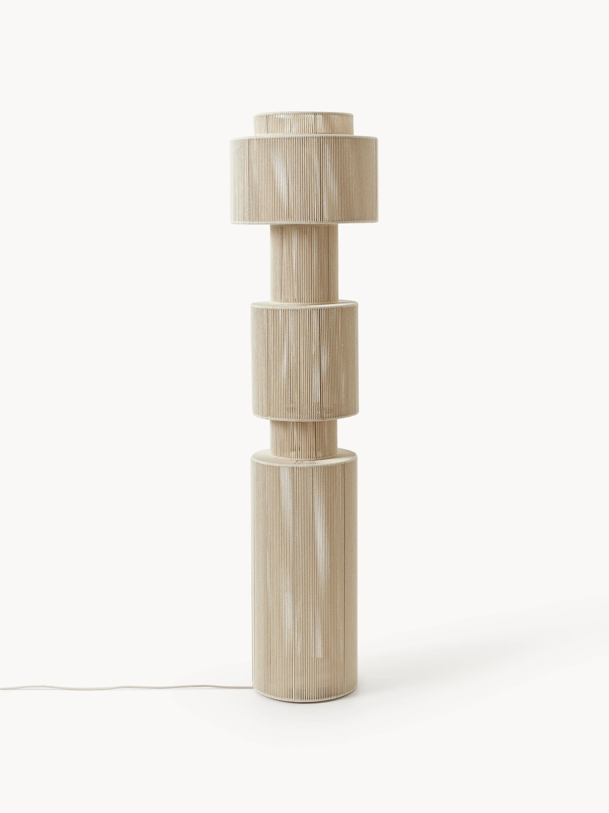 Westwing Collection Vloerlamp Lace van linnen draad
