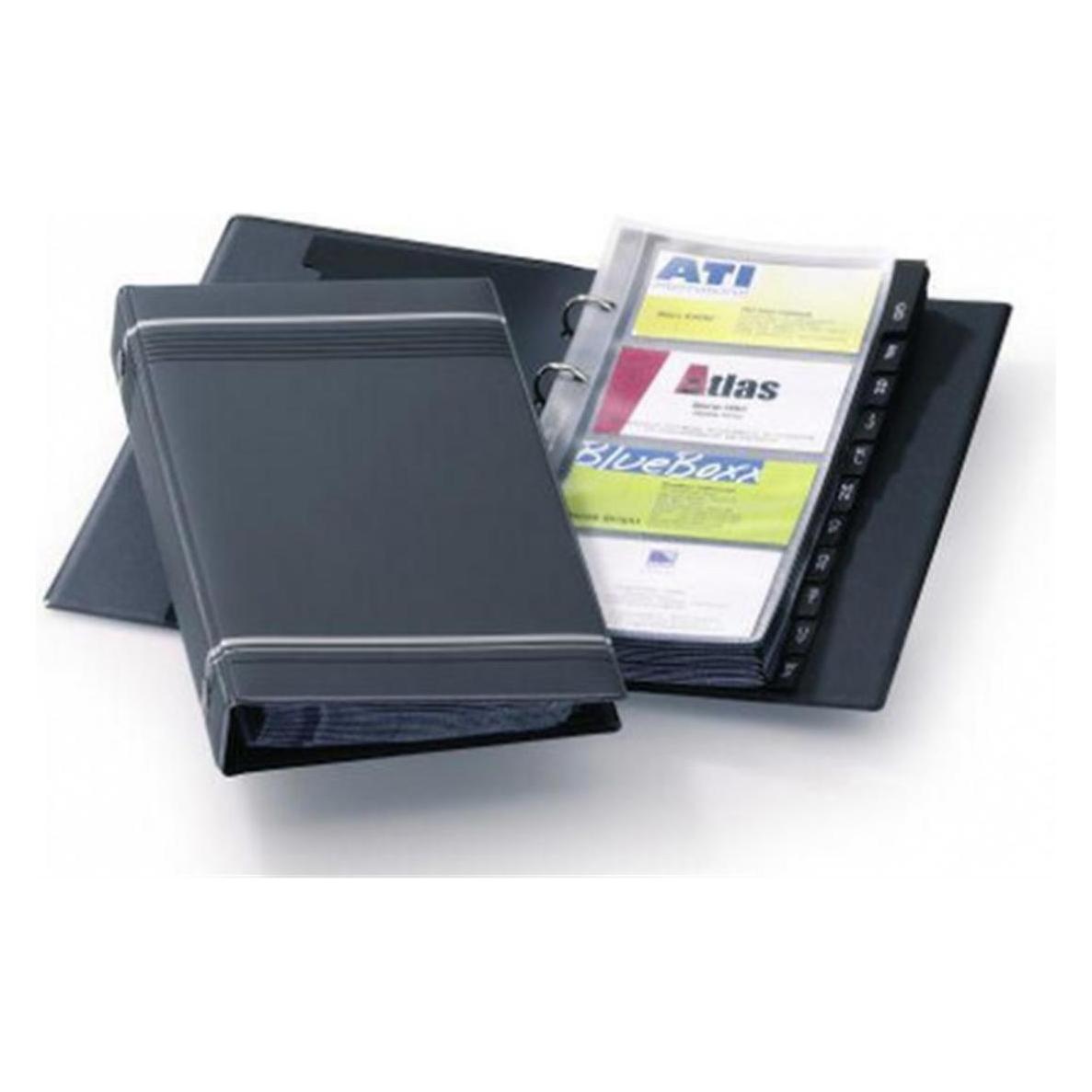 Durable Visitenkartenbuch Visifix für 200 Visitenkarten, Anthrazit (1x) (238558)