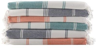 Lavish Home 6 Pack Turkish Beach Towel Set - 39”x71” Oversized Beach Towels