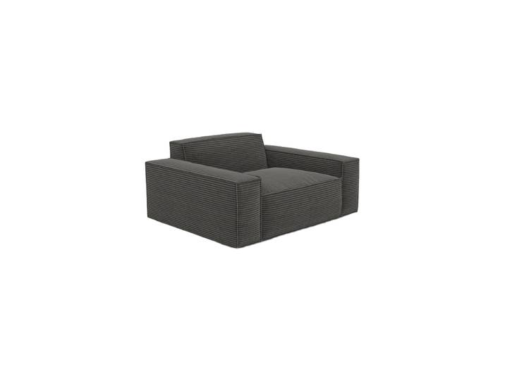 Design Loungesessel „Siena“, Cordsamt Cordsamt Dunkelgrau BLOOMINGLOFT Collection