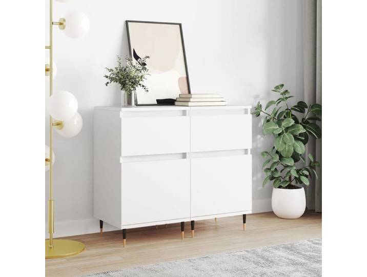 Buffets 2 pcs-Meuble de rangement blanc 40x35x70 cm bois d'ingénierie 936616