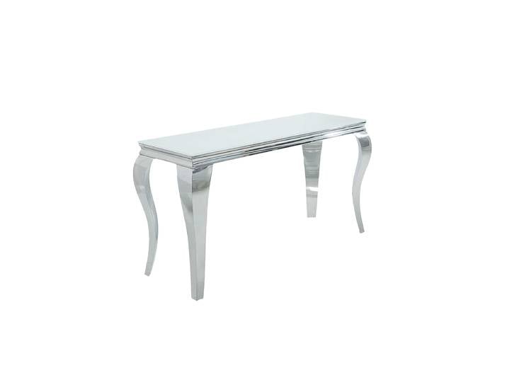 Grosser Konsolentisch „Modern Barock“ Edelstahl / Weiss Invicta Interiors