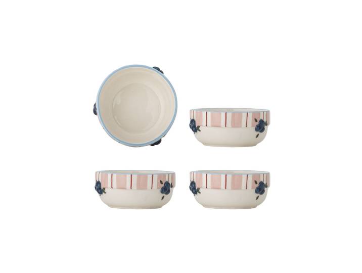 Lot de 4 bols D13,5xH6 cm en grès rose Carry
