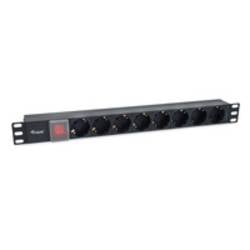 Equip 8-Fach Deutsche Steckdosenleiste, 1U, Horizontal, Kunststoff, Schwarz, Schwarz, 8 AC-Ausgänge 333286