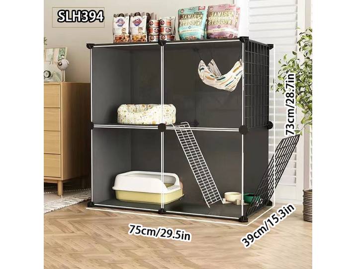 Cage à chat pour usage domestique, Villa intérieure pour chat, Cage à chat fermée, Maison pour chat, Espace libre, Nid pour chat, Armoire pour chat