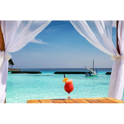 Fototapete PAPERMOON "Cocktail am Strand", bunt, B:4m L:2,6m, Vlies, Tapeten