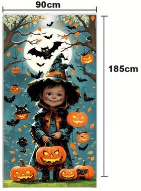 Inspired Living Moonlit Graveyard Halloween Door Cover 8