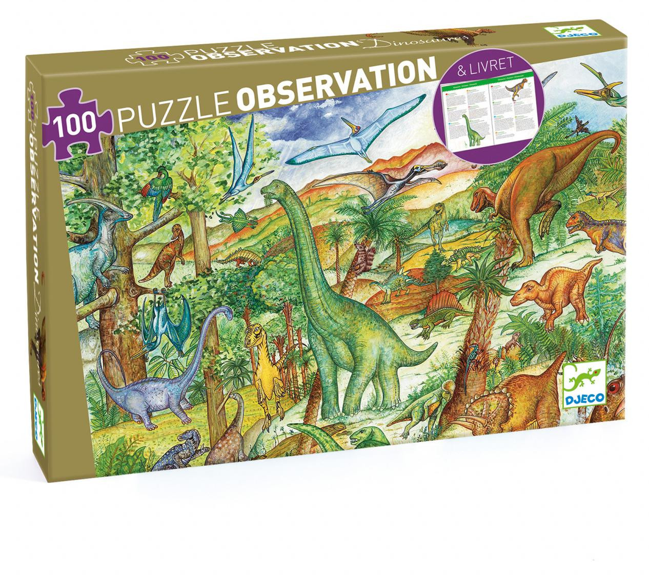 Djeco Observatiepuzzel Dinosaurussen