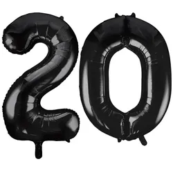 XL Folienballon schwarz Zahl 20