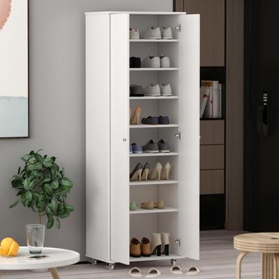 Timechee "71"" Closet Storage Cabinet 8-Tier Shoe Rack with Wheel Entryway Shelf - 23.6""L x 15.7""W x 70.9""H"