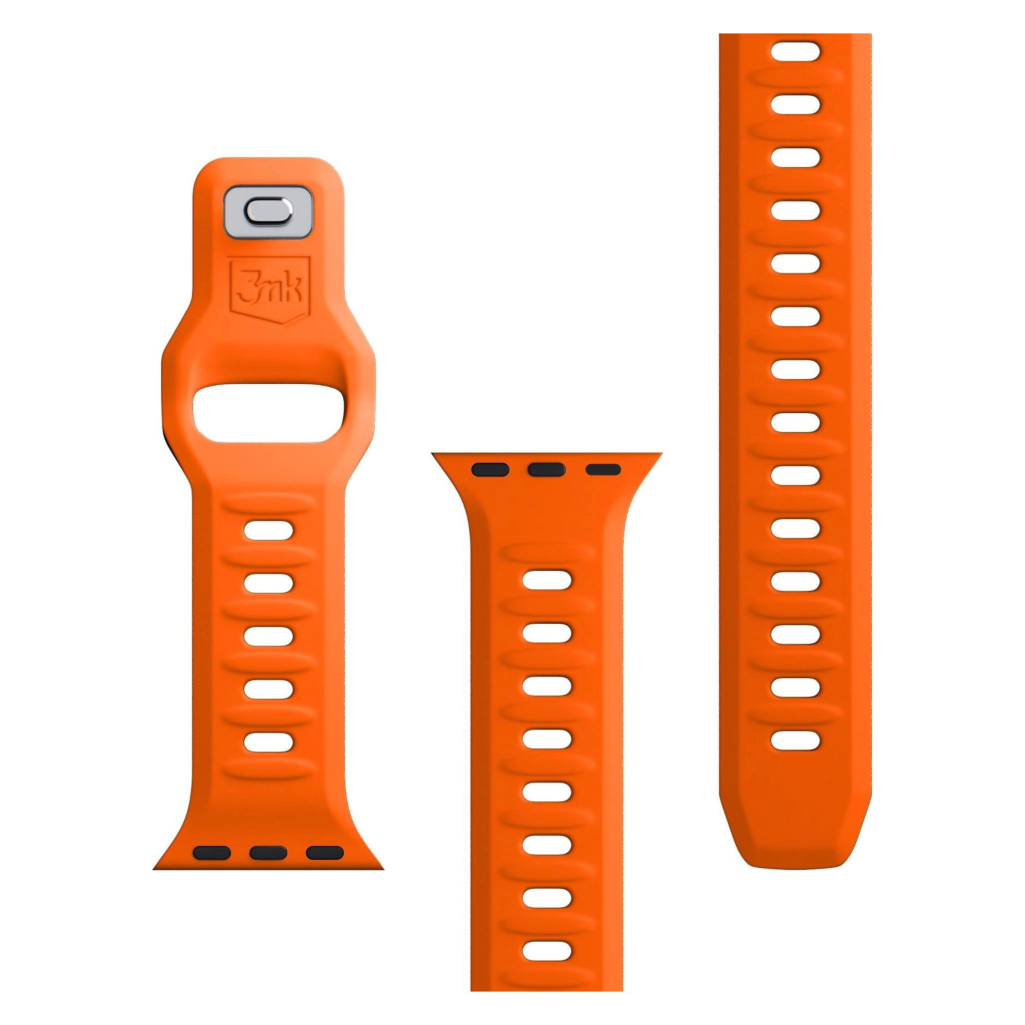 3MK Silicone Watch Strap pomarańczowy/ orange dla Apple Watch 38/40/41mm (Silicone, Stainless Steel) (5903108565660)