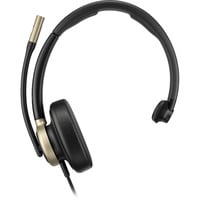 Poly Mission 815 Mono-USB-Headset (kabelgebunden) schwarz, USB Type-C und Type-A, Kunstleder-Ohrpolster (Oberflächenmaterial)