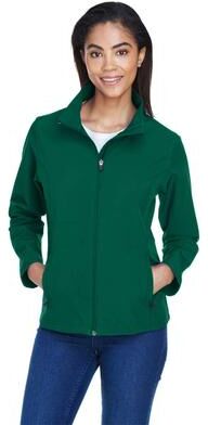 Team 365 TT80W Women's Leader Soft Shell Jacket in Sport Forest Green size Small