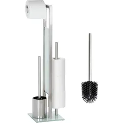WENKO Stand WC-Garnitur Mod. Rivalta Edelstahl Matt inklusive Ersatzbürste, rostfrei