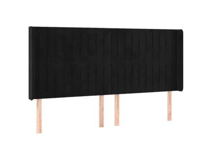 GHVBNMF Kopfteil mit Ohren Schwarz 183x16 cm Höhenverstellbar Samt Weich gepolstertes Bettrückenteil im Ohrensessel Design für das Schlafzimmer mit robuster Holzkonstruktion.