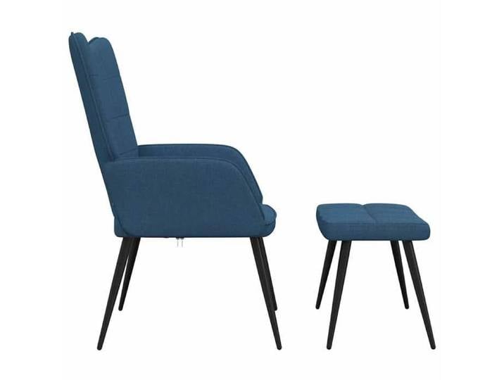 Fauteuil relax - CLOUD - contemporain - avec tabouret Bleu Tissu S226
