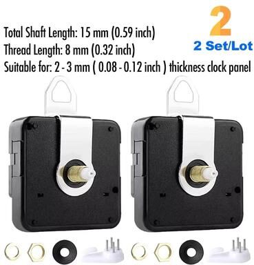Inspired Finds DIY Quartz Clock Movement Kit Silent Wall Clock Mechanism With Long Shaft 0.59 In Shaft Length
