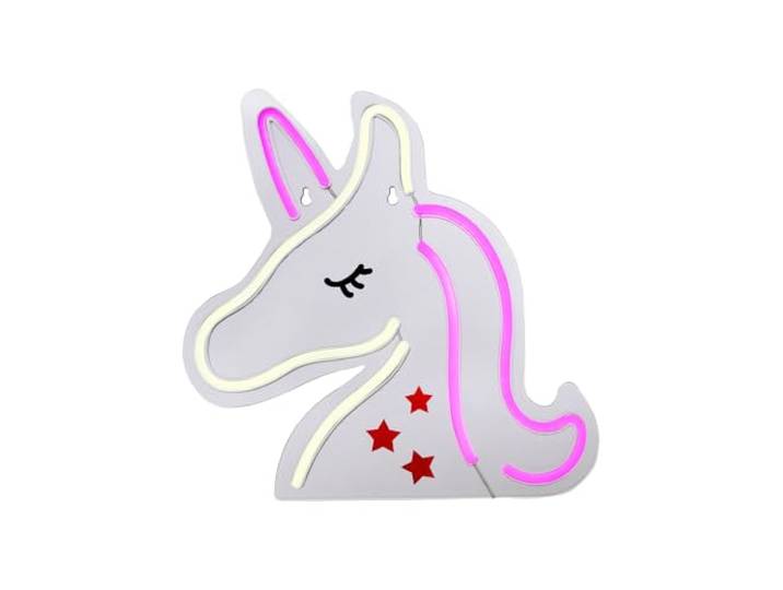 Just Light. Wandleuchte Einhorn Unicorn 33x18cm Neon Wanddekoration