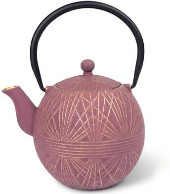 Creative Labs Home 34 oz Purple Cast Iron Teapot with Stainless Steel Infuser Basket