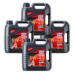 4x Motoröl LIQUI MOLY 3019 Motorbike 4T Synth 5W-40 Offroad Race 4 Liter
