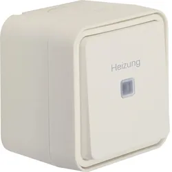 Hager WNC016B Kontroll-Wechselschalter AP mit Aufdruck “Heizung“, W.1 IP55, polarweiß