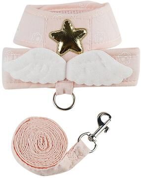 Fusion Finds Angel Wing Cat Harness And Leash Set Escape Proof Soft Mesh Kitten Vest For Cats & Small Dogs pink xl