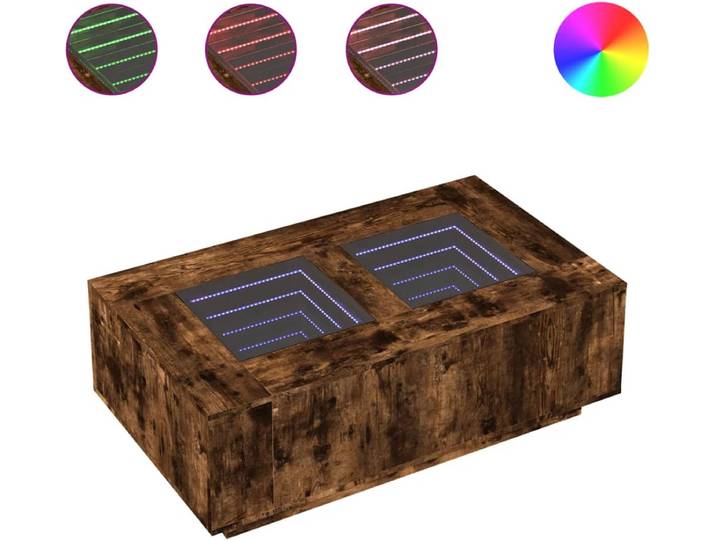 vidaXL - Salontafel - met - Infinity - LED - 116x69x40 - cm - gerookt - eikenkleurig