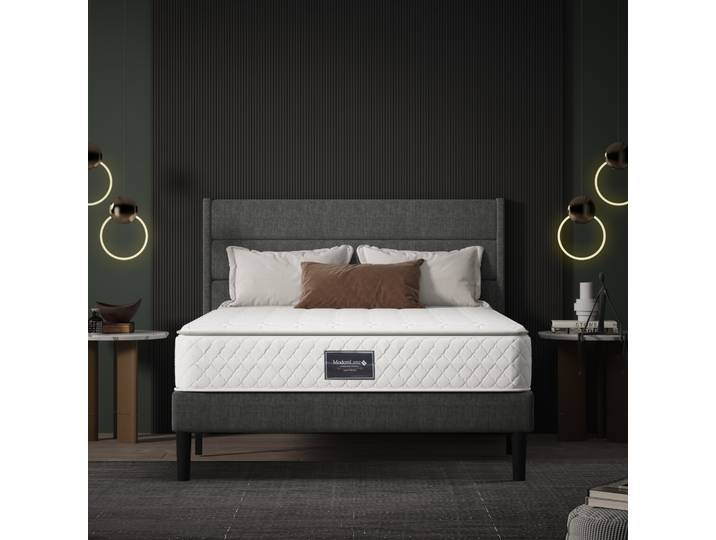 Matelas à ressorts Rosahqnda 90/140/160x200 cm, mousse respirante, dureté H3, housse en tissu polyester double, épaisseur 25 cm