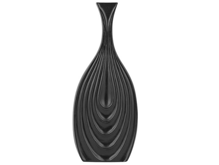 Beliani Dekovase Keramik schwarz Thapsus, Schwarz, Mode, 39 cm, Dekoration, Vasen, Keramikvasen