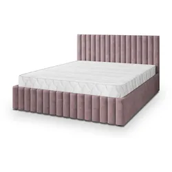 POLSTERBETT CARMIA 140x200 cm mit Bettkästen - Rosa