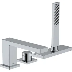 hansgrohe Tecturis E Einhebel-Wannenrandmischer, 3-Loch, Ausladung 206mm, inklusive Zubehör und sBox, 2 Verbraucher, 73443000, Farbe: Chrom
